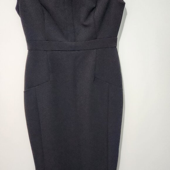 Adrianna Papell Black Cap Sleeve Dress Party Work Cocktail Slim Fit - Size 2 - Picture 6 of 10